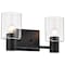 Nuvo Clarksville - 2 Light Vanity - Matte Black with Clear Glass 60/8062 - alternate 2